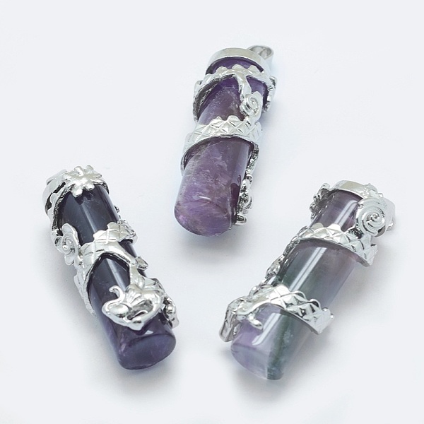 PandaHall Natural Amethyst Pendants, with Brass Findings, Column with Dragon, Platinum, 40.5~41.5x14x15mm, Hole: 3.5x5mm Amethyst Column
PandaHall Natural Amethyst Pendants, with Brass Findings, Column with Dragon, Platinum, 40.5~41.5x14x15mm, Hole: 3.5x5mm Amethyst Column