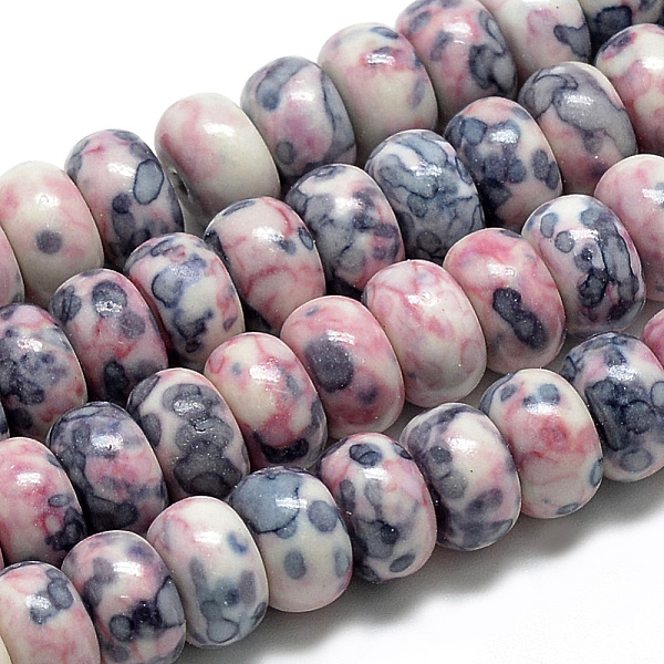 PandaHall Synthetic Ocean White Jade Beads Strands, Dyed, Rondelle, Pink, 6~7x4mm, Hole: 1mm, about 98pcs/strand, 16.3 inch Ocean White Jade...
PandaHall Synthetic Ocean White Jade Beads Strands, Dyed, Rondelle, Pink, 6~7x4mm, Hole: 1mm, about 98pcs/strand, 16.3 inch Ocean White Jade...