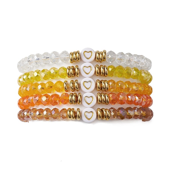 PandaHall 5Pcs Glass & Brass & Acrylic Beaded Stretch Bracelets Set, Heart Stackable Bracelets, Gold, Inner Diameter: 2-1/8 inch(5.4cm)...
PandaHall 5Pcs Glass & Brass & Acrylic Beaded Stretch Bracelets Set, Heart Stackable Bracelets, Gold, Inner Diameter: 2-1/8 inch(5.4cm)...