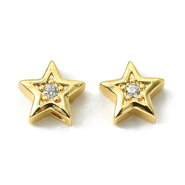PandaHall Brass Micro Pave Cubic Zirconia Beads, Star, Real 18K Gold Plated, 8x8.5x3mm, Hole: 1mm Brass+Cubic Zirconia Star Clear
PandaHall Brass Micro Pave Cubic Zirconia Beads, Star, Real 18K Gold Plated, 8x8.5x3mm, Hole: 1mm Brass+Cubic Zirconia Star Clear