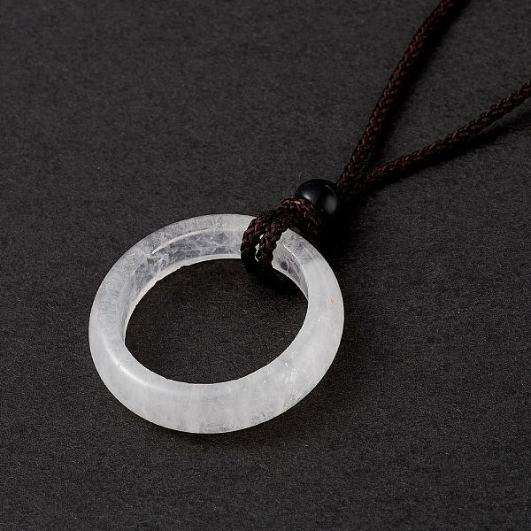 PandaHall Natural Quartz Crystal Ring Pendant Necklace with Nylon Cord for Women, 27.95 inch(71cm) Quartz Crystal
PandaHall Natural Quartz Crystal Ring Pendant Necklace with Nylon Cord for Women, 27.95 inch(71cm) Quartz Crystal