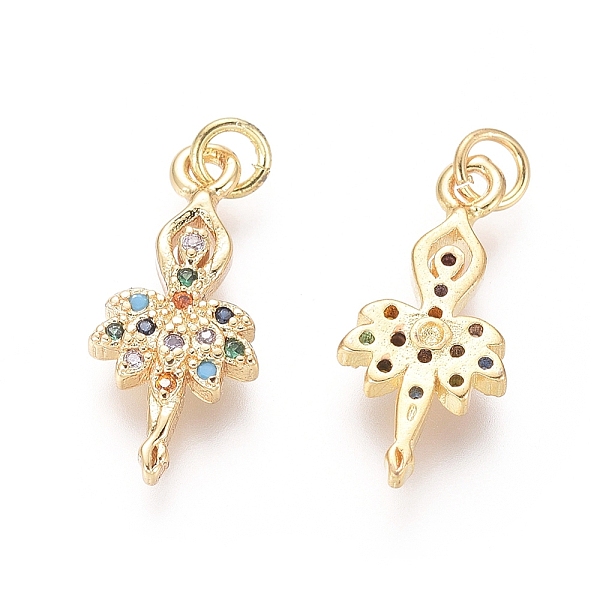 PandaHall Golden Plated Brass Pendants, with Cubic Zirconia and Jump Rings, Ballet Dancer, Colorful, 18x8x2.5mm, Hole: 2mm Brass+Cubic...
PandaHall Golden Plated Brass Pendants, with Cubic Zirconia and Jump Rings, Ballet Dancer, Colorful, 18x8x2.5mm, Hole: 2mm Brass+Cubic...