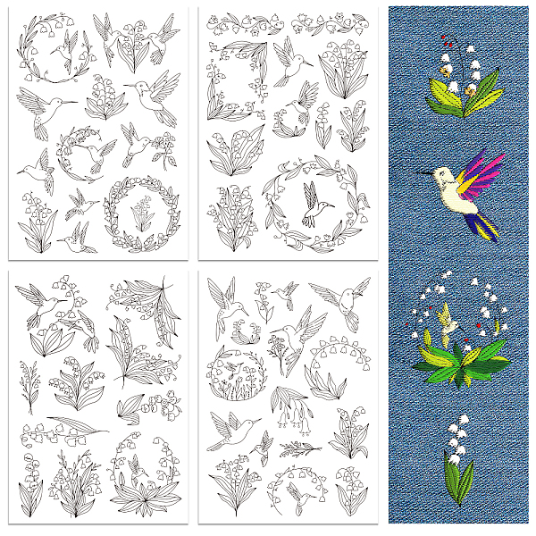 PandaHall 4 Sheets 11.6x8.2 Inch Stick and Stitch Embroidery Patterns, Non-woven Fabrics Water Soluble Embroidery Stabilizers, Hummingbird...
PandaHall 4 Sheets 11.6x8.2 Inch Stick and Stitch Embroidery Patterns, Non-woven Fabrics Water Soluble Embroidery Stabilizers, Hummingbird...