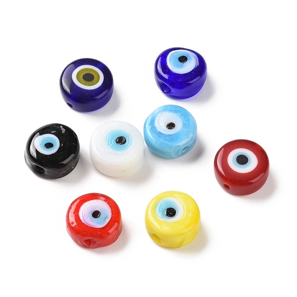 PandaHall Handmade Evil Eye Lampwork Beads, Flat Round, Mixed Color, 11.5~12x5.5mm, Hole: 1~1.2mm Lampwork Flat Round Multicolor
PandaHall Handmade Evil Eye Lampwork Beads, Flat Round, Mixed Color, 11.5~12x5.5mm, Hole: 1~1.2mm Lampwork Flat Round Multicolor