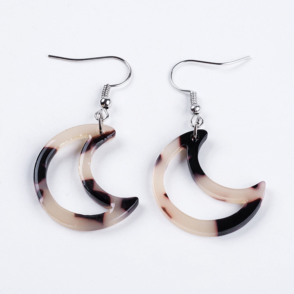 PandaHall Plastic Dangle Earrings, Crescent Moon Earrings, with Platinum Tone Brass Earring Hooks, Mixed Color, 48mm, Pin: 0.6mm Plastic..., Multicolor 
PandaHall Plastic Dangle Earrings, Crescent Moon Earrings, with Platinum Tone Brass Earring Hooks, Mixed Color, 48mm, Pin: 0.6mm Plastic..., Multicolor