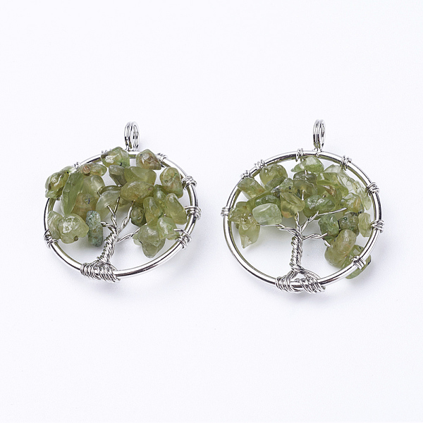 PandaHall Natural Peridot Pendants, with Brass Findings, Flat Round with Tree of Life, Platinum, 29x5~7mm, Hole: 4.5mm Peridot Flat Round
PandaHall Natural Peridot Pendants, with Brass Findings, Flat Round with Tree of Life, Platinum, 29x5~7mm, Hole: 4.5mm Peridot Flat Round