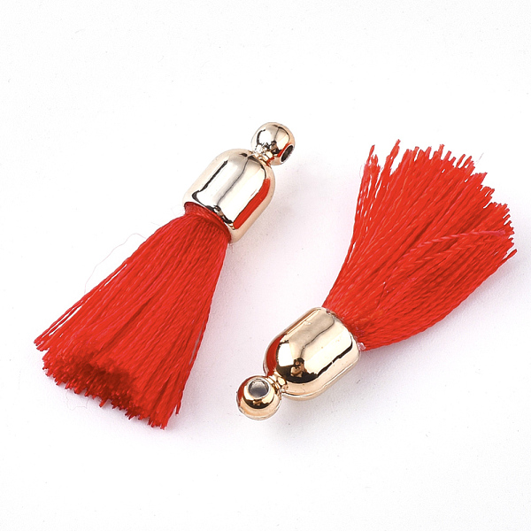 PandaHall Polyester Tassel Pendant Decorations, with CCB Plastic Findings, Light Gold, Red, 25~30x6mm, Hole: 1.5mm Polyester Red
PandaHall Polyester Tassel Pendant Decorations, with CCB Plastic Findings, Light Gold, Red, 25~30x6mm, Hole: 1.5mm Polyester Red