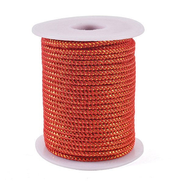 PandaHall Round String Thread Polyester Cords, with Gold Wire, Orange Red, 2.5mm, about 21.87 yards(20m)/roll Polyester
PandaHall Round String Thread Polyester Cords, with Gold Wire, Orange Red, 2.5mm, about 21.87 yards(20m)/roll Polyester