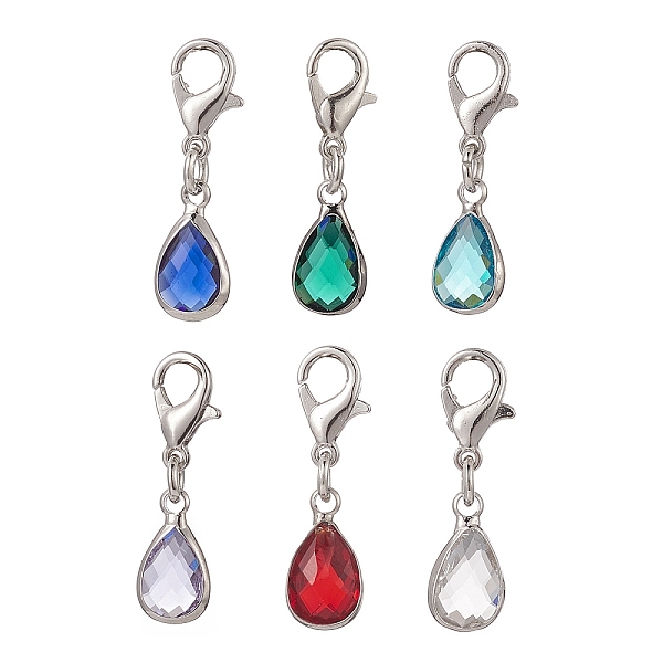PandaHall Teardrop Glass Pendant Decoration, Alloy Lobster Clasp Charms, for Keychain, Purse, Backpack Ornament, Mixed Color, 26mm, 6pcs/set..., Multicolor
PandaHall Teardrop Glass Pendant Decoration, Alloy Lobster Clasp Charms, for Keychain, Purse, Backpack Ornament, Mixed Color, 26mm, 6pcs/set..., Multicolor