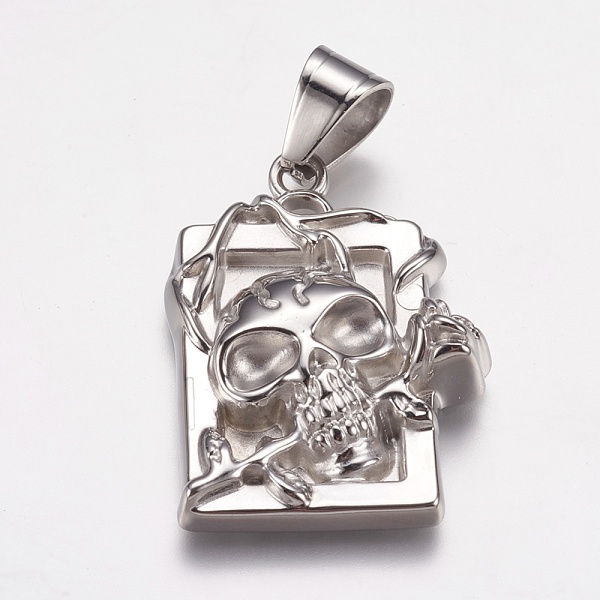 PandaHall 304 Stainless Steel Pendants, Rectangle with Skull, Stainless Steel Color, 37x26x8mm, Hole: 7x9mm 304 Stainless Steel Rectangle
PandaHall 304 Stainless Steel Pendants, Rectangle with Skull, Stainless Steel Color, 37x26x8mm, Hole: 7x9mm 304 Stainless Steel Rectangle