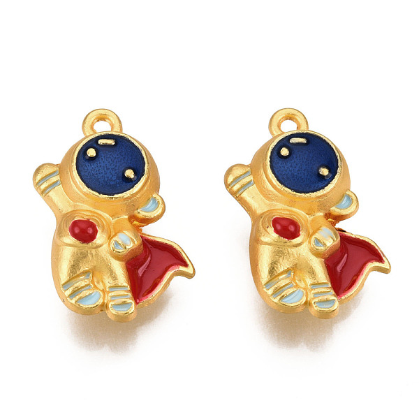 PandaHall Rack Plating Alloy Enamel Pendants, Matte Gold Color, Cadmium Free & Nickel Free & Lead Free, Spaceman, Midnight Blue, 21x13x6.5mm...
PandaHall Rack Plating Alloy Enamel Pendants, Matte Gold Color, Cadmium Free & Nickel Free & Lead Free, Spaceman, Midnight Blue, 21x13x6.5mm...