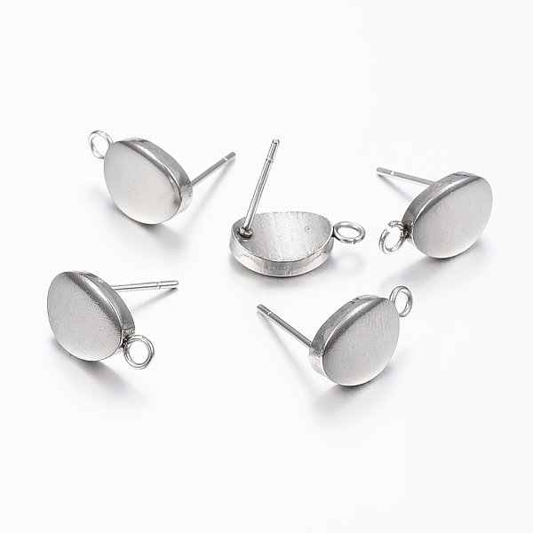 PandaHall 304 Stainless Steel Stud Earring Findings, with Loop, Egg Shape, Stainless Steel Color, Pin: 0.8mm, 12x7x2mm, Hole: 2mm 304...
PandaHall 304 Stainless Steel Stud Earring Findings, with Loop, Egg Shape, Stainless Steel Color, Pin: 0.8mm, 12x7x2mm, Hole: 2mm 304...