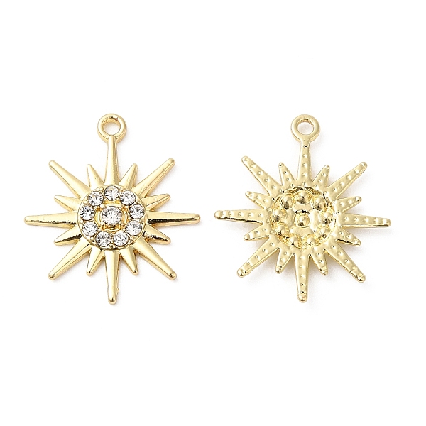 PandaHall Alloy Rhinestone Pendants, Sun Charms, Golden, 20x18x2.5mm, Hole: 1.4mm Alloy+Rhinestone Sun Clear
PandaHall Alloy Rhinestone Pendants, Sun Charms, Golden, 20x18x2.5mm, Hole: 1.4mm Alloy+Rhinestone Sun Clear