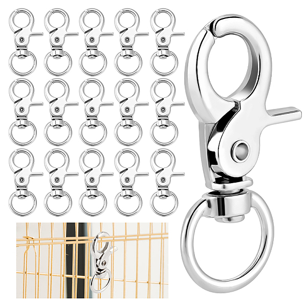 PandaHall AHADERMAKER 20Pcs Zinc Alloy Swivel Lobster Claw Clasps, Swivel Snap Hook, Platinum, 60.5x30x8.5mm, Hole: 13x18mm Alloy
PandaHall AHADERMAKER 20Pcs Zinc Alloy Swivel Lobster Claw Clasps, Swivel Snap Hook, Platinum, 60.5x30x8.5mm, Hole: 13x18mm Alloy