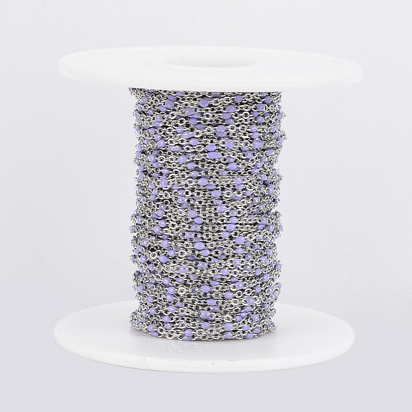 PandaHall 304 Stainless Steel Cable Chains, Soldered, with Spool, with Enamel, Oval, Stainless Steel Color, Medium Purple, Links...
PandaHall 304 Stainless Steel Cable Chains, Soldered, with Spool, with Enamel, Oval, Stainless Steel Color, Medium Purple, Links...