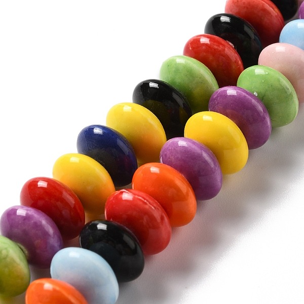 PandaHall Handmade Pearlized Porcelain Beads, Flat Round, Mixed Color, 12x7mm, Hole: 1.6mm, about 45pcs/strand, 12.40''(31.5cm) Porcelain..., Multicolor
PandaHall Handmade Pearlized Porcelain Beads, Flat Round, Mixed Color, 12x7mm, Hole: 1.6mm, about 45pcs/strand, 12.40''(31.5cm) Porcelain..., Multicolor