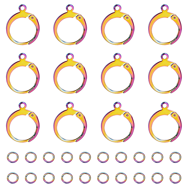 PandaHall Unicraftale 40Pcs 304 Stainless Steel Leverback Earring Findings, with Horizontal Loops and 40Pcs Open Jump Rings, Rainbow Color...
PandaHall Unicraftale 40Pcs 304 Stainless Steel Leverback Earring Findings, with Horizontal Loops and 40Pcs Open Jump Rings, Rainbow Color...