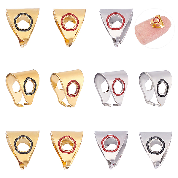 PandaHall Unicraftale 12Pcs 4 Style 304 Stainless Steel Snap on Bails, with Enamel, Triangle, Golden & Stainless Steel Color, 9x8x7mm, Pin..., Multicolor
PandaHall Unicraftale 12Pcs 4 Style 304 Stainless Steel Snap on Bails, with Enamel, Triangle, Golden & Stainless Steel Color, 9x8x7mm, Pin..., Multicolor