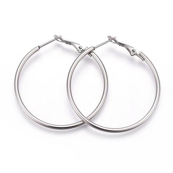 PandaHall 201 Stainless Steel Hoop Earrings, Hypoallergenic Earrings, Ring Shape, Stainless Steel Color, 12 Gauge, 42x39.5x2mm, Pin: 1mm 201...
PandaHall 201 Stainless Steel Hoop Earrings, Hypoallergenic Earrings, Ring Shape, Stainless Steel Color, 12 Gauge, 42x39.5x2mm, Pin: 1mm 201...