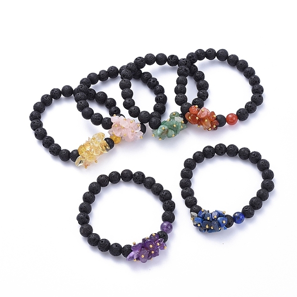 PandaHall Natural Lava Rock Round Beads Stretch Bracelets, with Natural Gemstone Chips and Brass Beads, Golden, Inner Diameter: 2 inch(5cm)...
PandaHall Natural Lava Rock Round Beads Stretch Bracelets, with Natural Gemstone Chips and Brass Beads, Golden, Inner Diameter: 2 inch(5cm)...