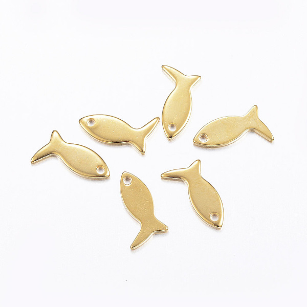 PandaHall 201 Stainless Steel Charms, Fish, Real 24k Gold Plated, 12x7x1mm, Hole: 1mm 201 Stainless Steel Fish
PandaHall 201 Stainless Steel Charms, Fish, Real 24k Gold Plated, 12x7x1mm, Hole: 1mm 201 Stainless Steel Fish