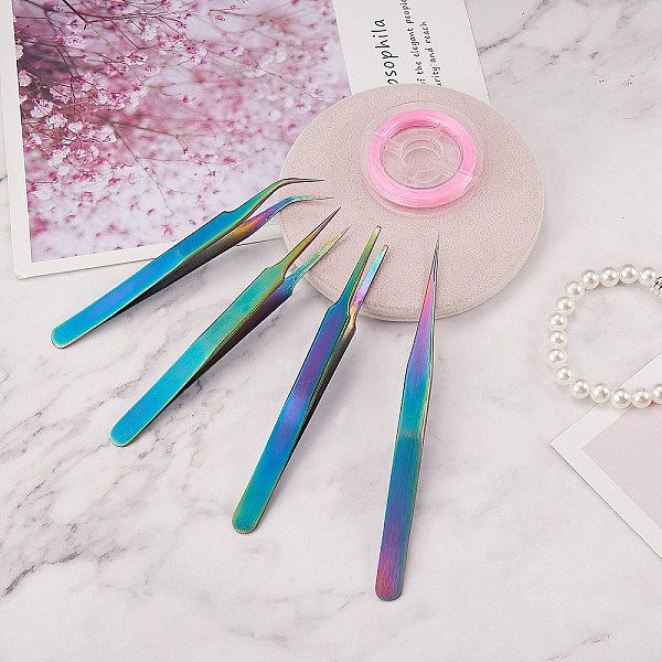 PandaHall 4Pcs 4 Style Stainless Steel Beading Tweezers, Colorful, 12.1~13.6x0.95~1cm, 1pc/style Stainless Steel
PandaHall 4Pcs 4 Style Stainless Steel Beading Tweezers, Colorful, 12.1~13.6x0.95~1cm, 1pc/style Stainless Steel