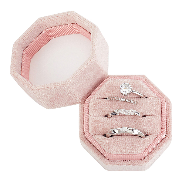 PandaHall Velvet Ring Boxes, 3 Rings Storage Box, Octagon, Rosy Brown, 4.8x4.85x4.4cm Velvet Octagon
PandaHall Velvet Ring Boxes, 3 Rings Storage Box, Octagon, Rosy Brown, 4.8x4.85x4.4cm Velvet Octagon