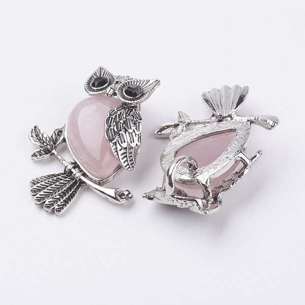 PandaHall Natural Rose Quartz Pendants, with Alloy Finding, Owl, Antique Silver, 46.5x35.5x11.5mm, Hole: 6x8.5mm Rose Quartz Owl
PandaHall Natural Rose Quartz Pendants, with Alloy Finding, Owl, Antique Silver, 46.5x35.5x11.5mm, Hole: 6x8.5mm Rose Quartz Owl