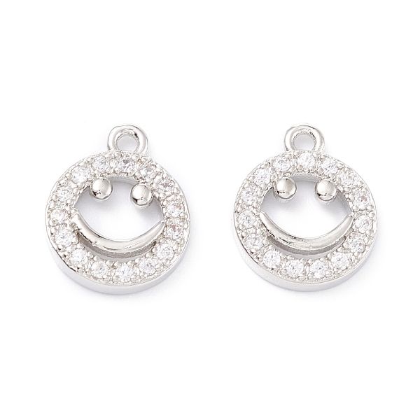 PandaHall Rack Plating Brass Micro Pave Cubic Zirconia Charms, Long-Lasting Plated, Flat Round with Smiling Face, Platinum, 12.5x10x2mm..., Clear
PandaHall Rack Plating Brass Micro Pave Cubic Zirconia Charms, Long-Lasting Plated, Flat Round with Smiling Face, Platinum, 12.5x10x2mm..., Clear