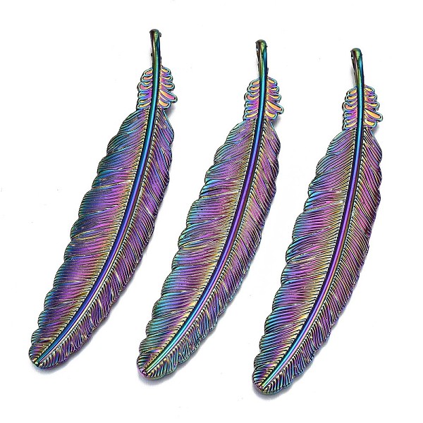 PandaHall Alloy Big Pendants, Cadmium Free & Lead Free, Feather, Rainbow Color, 106x22x6.5mm, Hole: 6x4mm Alloy Feather
PandaHall Alloy Big Pendants, Cadmium Free & Lead Free, Feather, Rainbow Color, 106x22x6.5mm, Hole: 6x4mm Alloy Feather