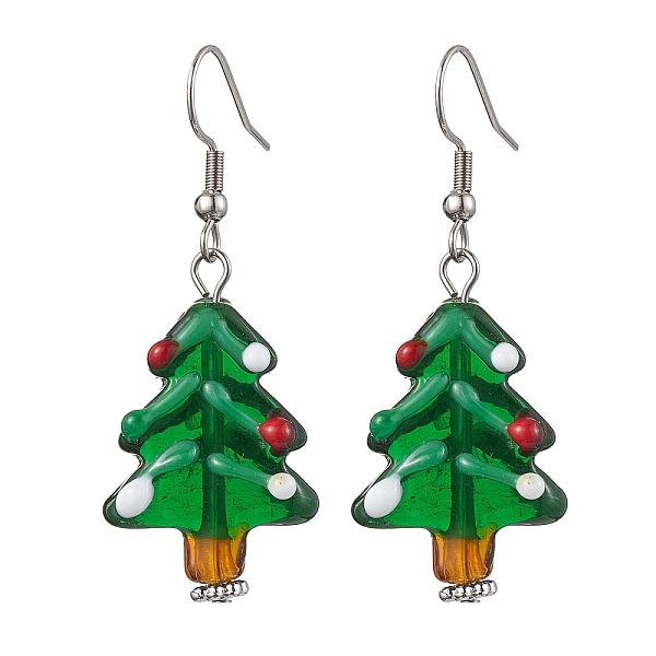 PandaHall Christmas Theme Glass Dangle Earrings, with Brass Findings, Christmas Tree, 49~50x19~20mm Glass Christmas Tree Green
PandaHall Christmas Theme Glass Dangle Earrings, with Brass Findings, Christmas Tree, 49~50x19~20mm Glass Christmas Tree Green
