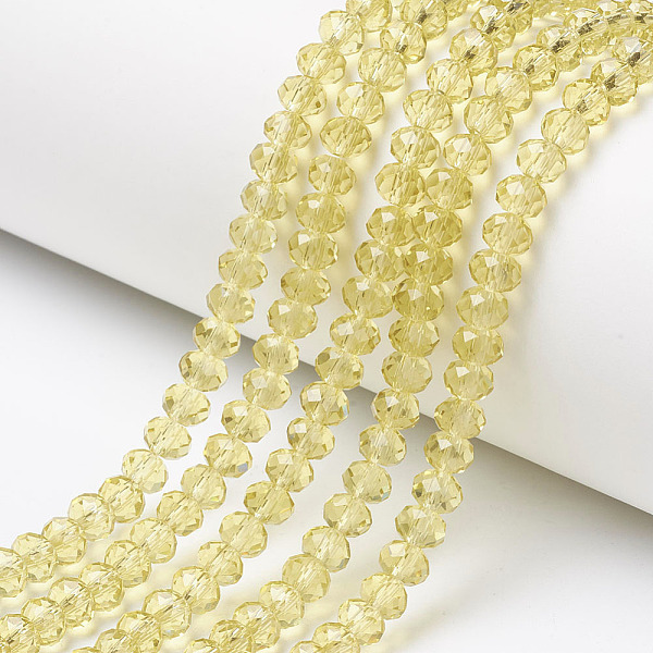 PandaHall Glass Beads Strands, Faceted, Rondelle, Light Khaki, 3x2mm, Hole: 0.8mm, about 145~150pcs/strand, 34~35cm Glass Rondelle
PandaHall Glass Beads Strands, Faceted, Rondelle, Light Khaki, 3x2mm, Hole: 0.8mm, about 145~150pcs/strand, 34~35cm Glass Rondelle