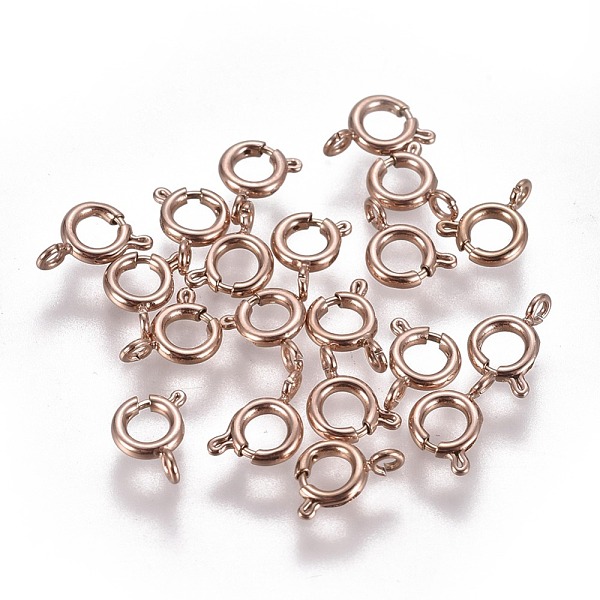 PandaHall Ion Plating(IP) 304 Stainless Steel Spring Ring Clasps, Rose Gold, 5x1.5mm, Hole: 1.5mm 304 Stainless Steel
PandaHall Ion Plating(IP) 304 Stainless Steel Spring Ring Clasps, Rose Gold, 5x1.5mm, Hole: 1.5mm 304 Stainless Steel