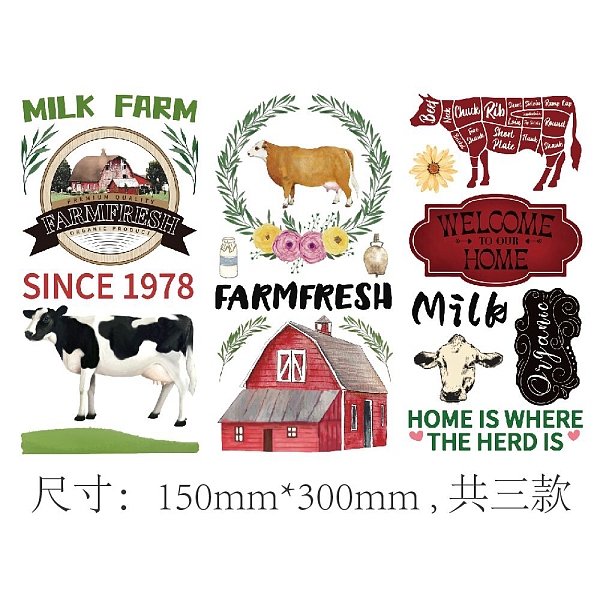 PandaHall 3 Sheets 3 Styles PVC Waterproof Decorative Stickers, Self Adhesive Decals for Furniture Decoration, Cow Pattern, 300x150mm, 1...
PandaHall 3 Sheets 3 Styles PVC Waterproof Decorative Stickers, Self Adhesive Decals for Furniture Decoration, Cow Pattern, 300x150mm, 1...