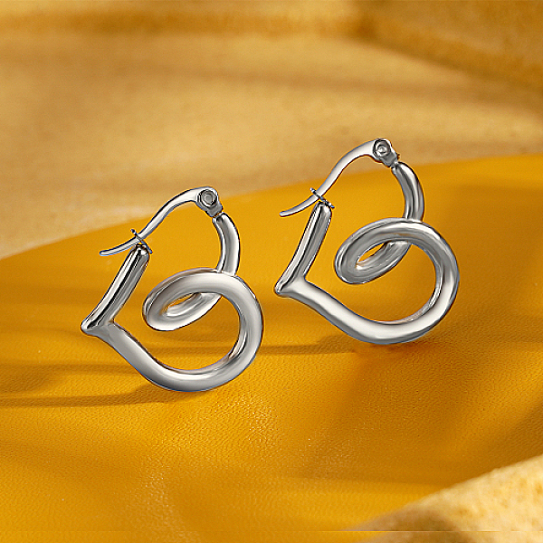 PandaHall Stainless Steel Hoop Earring for Women, Heart, Stainless Steel Color, 25x22mm Stainless Steel Heart
PandaHall Stainless Steel Hoop Earring for Women, Heart, Stainless Steel Color, 25x22mm Stainless Steel Heart