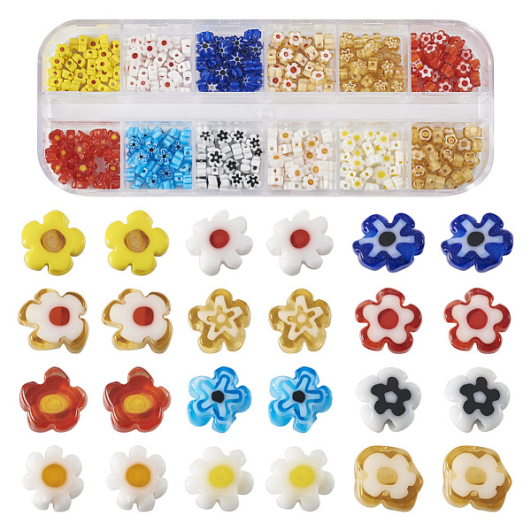 PandaHall Cheriswelry 360Pcs 12 Colors Handmade Millefiori Glass Bead Strands, Flower, Mixed Color, 3.7~5.6x2.6mm, Hole: 1mm, 30pcs/color..., Multicolor
PandaHall Cheriswelry 360Pcs 12 Colors Handmade Millefiori Glass Bead Strands, Flower, Mixed Color, 3.7~5.6x2.6mm, Hole: 1mm, 30pcs/color..., Multicolor