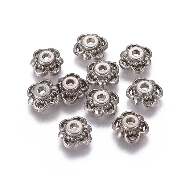 PandaHall CCB Plastic Bead Caps, Flower, 4-Petal, Antique Silver, 10x3mm, Hole: 2mm Plastic
PandaHall CCB Plastic Bead Caps, Flower, 4-Petal, Antique Silver, 10x3mm, Hole: 2mm Plastic