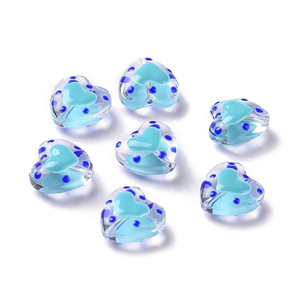 PandaHall Glass Heart Beads, with Enamel, Bead in Bead, Light Sky Blue, 12x11.5~12.5x6.5~7mm, Hole: 0.8~1mm Glass Heart
PandaHall Glass Heart Beads, with Enamel, Bead in Bead, Light Sky Blue, 12x11.5~12.5x6.5~7mm, Hole: 0.8~1mm Glass Heart