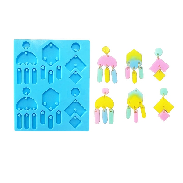 PandaHall Tassel Earrings DIY Silicone Pendant Molds, Resin Casting Molds, for UV Resin & Epoxy Resin Jewelry Making, Mixed Shapes, Deep Sky...
PandaHall Tassel Earrings DIY Silicone Pendant Molds, Resin Casting Molds, for UV Resin & Epoxy Resin Jewelry Making, Mixed Shapes, Deep Sky...