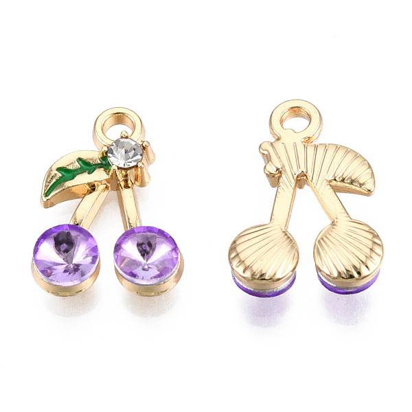 PandaHall Alloy Rhinestone Pendants, with Enamel, Light Gold, Cherry, Amethyst, 17x12x4mm, Hole: 1.6mm Alloy Rhinestone+Enamel Cherry Green
PandaHall Alloy Rhinestone Pendants, with Enamel, Light Gold, Cherry, Amethyst, 17x12x4mm, Hole: 1.6mm Alloy Rhinestone+Enamel Cherry Green