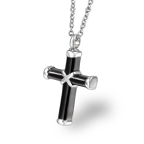 PandaHall Stainless Steel Religion Cross Pendant Necklace, Keepsake Memorial Ash Urn Necklace, Cable Chain Necklace, Black Stainless Steel...
PandaHall Stainless Steel Religion Cross Pendant Necklace, Keepsake Memorial Ash Urn Necklace, Cable Chain Necklace, Black Stainless Steel...