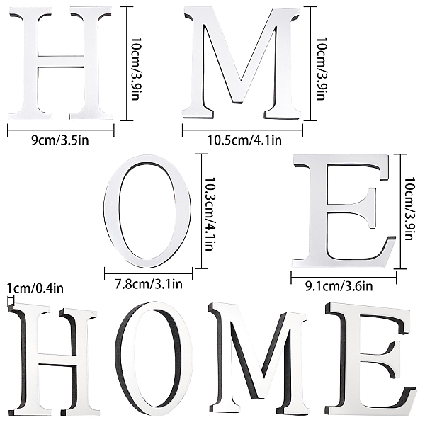 PandaHall Acrylic Mirror Wall Stickers Decal, with EVA Foam, Word HOME, Silver, 4sets/bag Acrylic Word Silver
PandaHall Acrylic Mirror Wall Stickers Decal, with EVA Foam, Word HOME, Silver, 4sets/bag Acrylic Word Silver