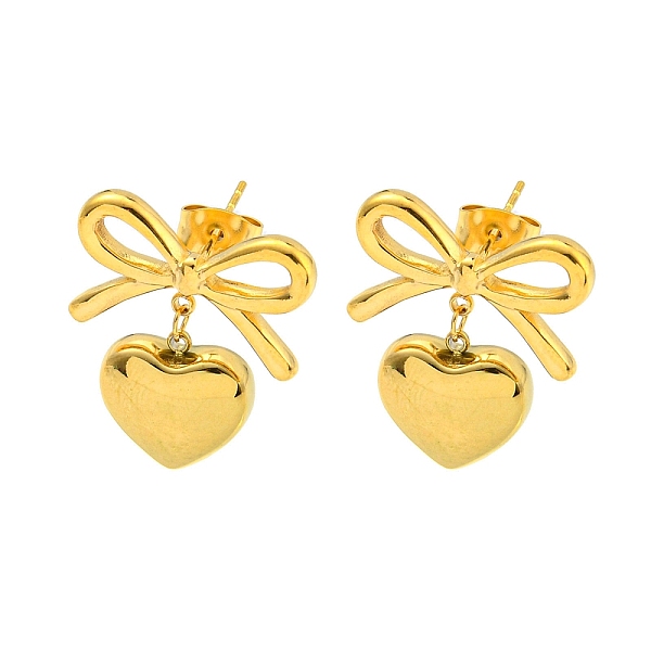 PandaHall Bowknot Ion Plating(IP) 304 Stainless Steel Stud Earrings, Heart Dangle Earrings for Women, Real 18K Gold Plated, 23x19mm 304...
PandaHall Bowknot Ion Plating(IP) 304 Stainless Steel Stud Earrings, Heart Dangle Earrings for Women, Real 18K Gold Plated, 23x19mm 304...