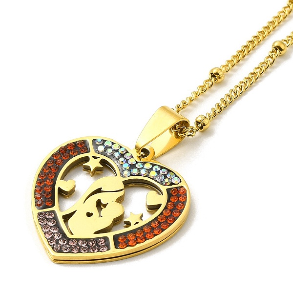 PandaHall Mother's Day Colorful Rhinestone Heart Pendant Necklaces, with 304 Stainless Steel Satellite Chains, Golden, 19.88 inch(50.5cm)..., Multicolor
PandaHall Mother's Day Colorful Rhinestone Heart Pendant Necklaces, with 304 Stainless Steel Satellite Chains, Golden, 19.88 inch(50.5cm)..., Multicolor