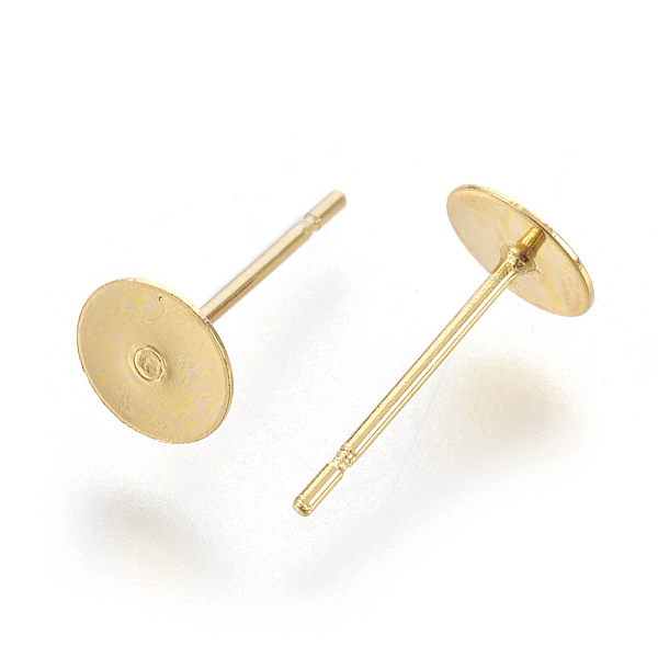 PandaHall 202 Stainless Steel Stud Earring Findings, with 304 Stainless Steel Pin, Flat Round, Real 24K Gold Plated, 12x6mm, Pin: 0.7mm 304...
PandaHall 202 Stainless Steel Stud Earring Findings, with 304 Stainless Steel Pin, Flat Round, Real 24K Gold Plated, 12x6mm, Pin: 0.7mm 304...