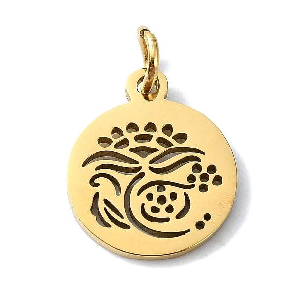 PandaHall 304 Stainless Steel Charms, with Jump Ring, Laser Cut, Flat Round with Flower Charms, Golden, 14x12x1mm, Hole: 3mm 304 Stainless...
PandaHall 304 Stainless Steel Charms, with Jump Ring, Laser Cut, Flat Round with Flower Charms, Golden, 14x12x1mm, Hole: 3mm 304 Stainless...