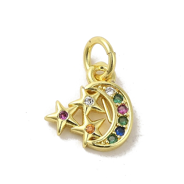 PandaHall Real 18K Gold Plated Brass Pave Cubic Zirconia Pendants, with Jump Rings, Moon, Colorful, 10.5x9.5x1.5mm, Hole: 3mm Brass+Cubic...
PandaHall Real 18K Gold Plated Brass Pave Cubic Zirconia Pendants, with Jump Rings, Moon, Colorful, 10.5x9.5x1.5mm, Hole: 3mm Brass+Cubic...