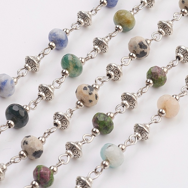PandaHall Natural Gemstone Beads Handmade Chains, Unwelded, with Iron Spacer Bead, Tibetan Style Bead, Iron Eye Pin, Faceted, 17x7.5mm...
PandaHall Natural Gemstone Beads Handmade Chains, Unwelded, with Iron Spacer Bead, Tibetan Style Bead, Iron Eye Pin, Faceted, 17x7.5mm...