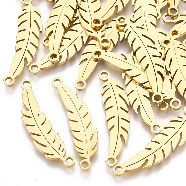 PandaHall 201 Stainless Steel Links connectors, Laser Cut Links, Leaf, Golden, 26x7x1mm, Hole: 1.6mm 201 Stainless Steel Leaf
PandaHall 201 Stainless Steel Links connectors, Laser Cut Links, Leaf, Golden, 26x7x1mm, Hole: 1.6mm 201 Stainless Steel Leaf