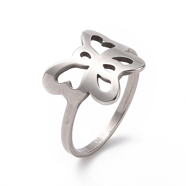 PandaHall 201 Stainless Steel Butterfly Finger Ring, Hollow Wide Ring for Women, Stainless Steel Color, 17mm 201 Stainless Steel
PandaHall 201 Stainless Steel Butterfly Finger Ring, Hollow Wide Ring for Women, Stainless Steel Color, 17mm 201 Stainless Steel